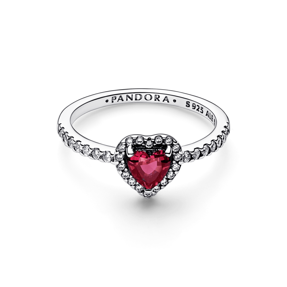 Anillo Corazón Elevado Rojo