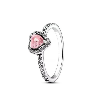 Anillo Corazón Elevado Rosa