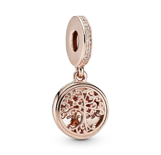 Charm Arbol Familiar Oro Rosa